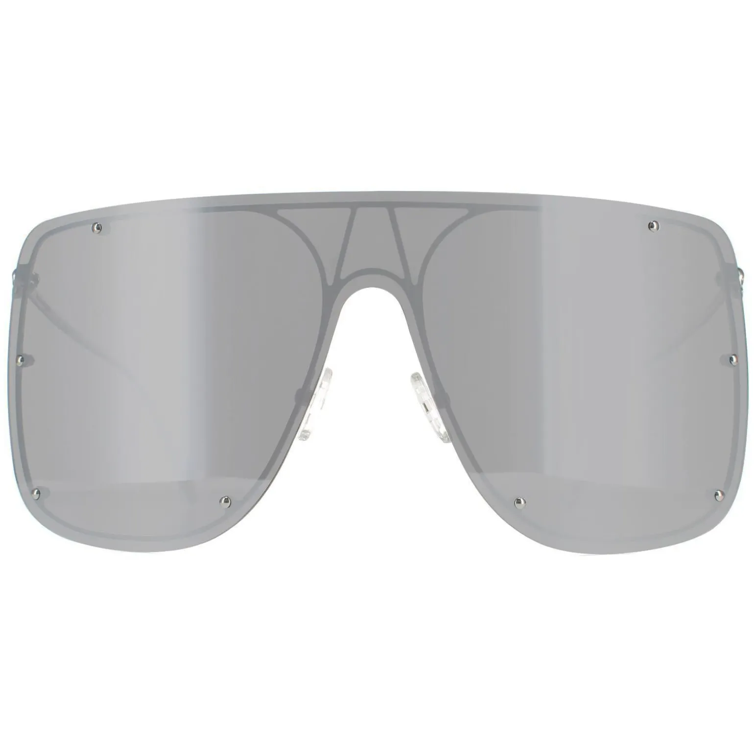 Alexander McQueen Sunglasses AM0313S 007 Silver Silver Mirror