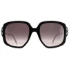Alexander McQueen Sunglasses AM0374S 001 Black Silver Grey Gradient
