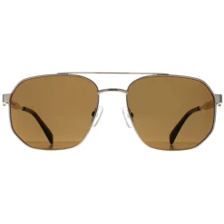Alexander McQueen Sunglasses AM0458S 002 Gold Brown