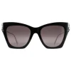 Alexander McQueen Sunglasses AM0375S 001 Black Silver Grey Gradient