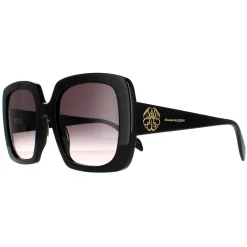 Alexander McQueen Sunglasses AM0378S 001 Black Grey Gradient