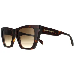 Alexander McQueen Sunglasses AM0299S 002 Dark Havana Brown Gradient