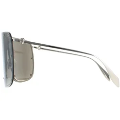 Alexander McQueen Sunglasses AM0313S 007 Silver Silver Mirror