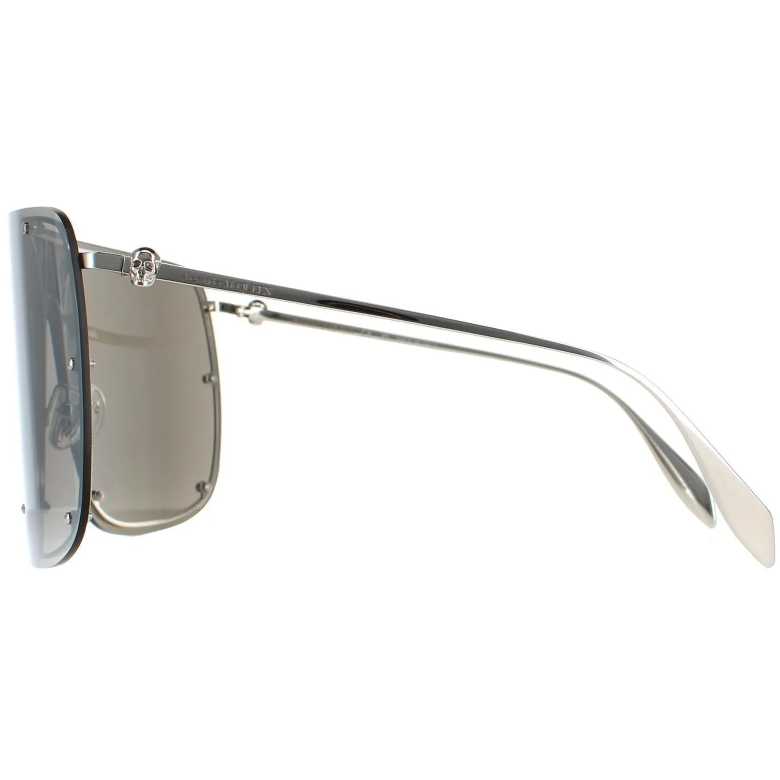 Alexander McQueen Sunglasses AM0313S 007 Silver Silver Mirror