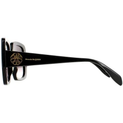 Alexander McQueen Sunglasses AM0378S 001 Black Grey Gradient