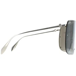 Alexander McQueen Sunglasses AM0313S 007 Silver Silver Mirror