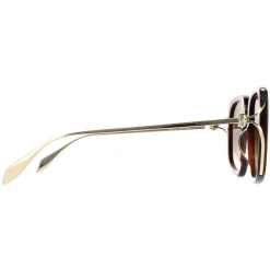 Alexander McQueen Sunglasses AM0374S 002 Brown Gold Brown Gradient