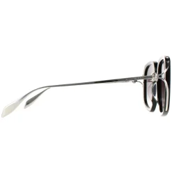 Alexander McQueen Sunglasses AM0374S 001 Black Silver Grey Gradient