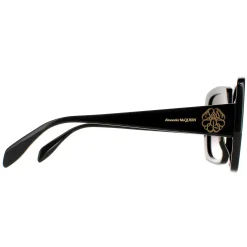 Alexander McQueen Sunglasses AM0378S 001 Black Grey Gradient