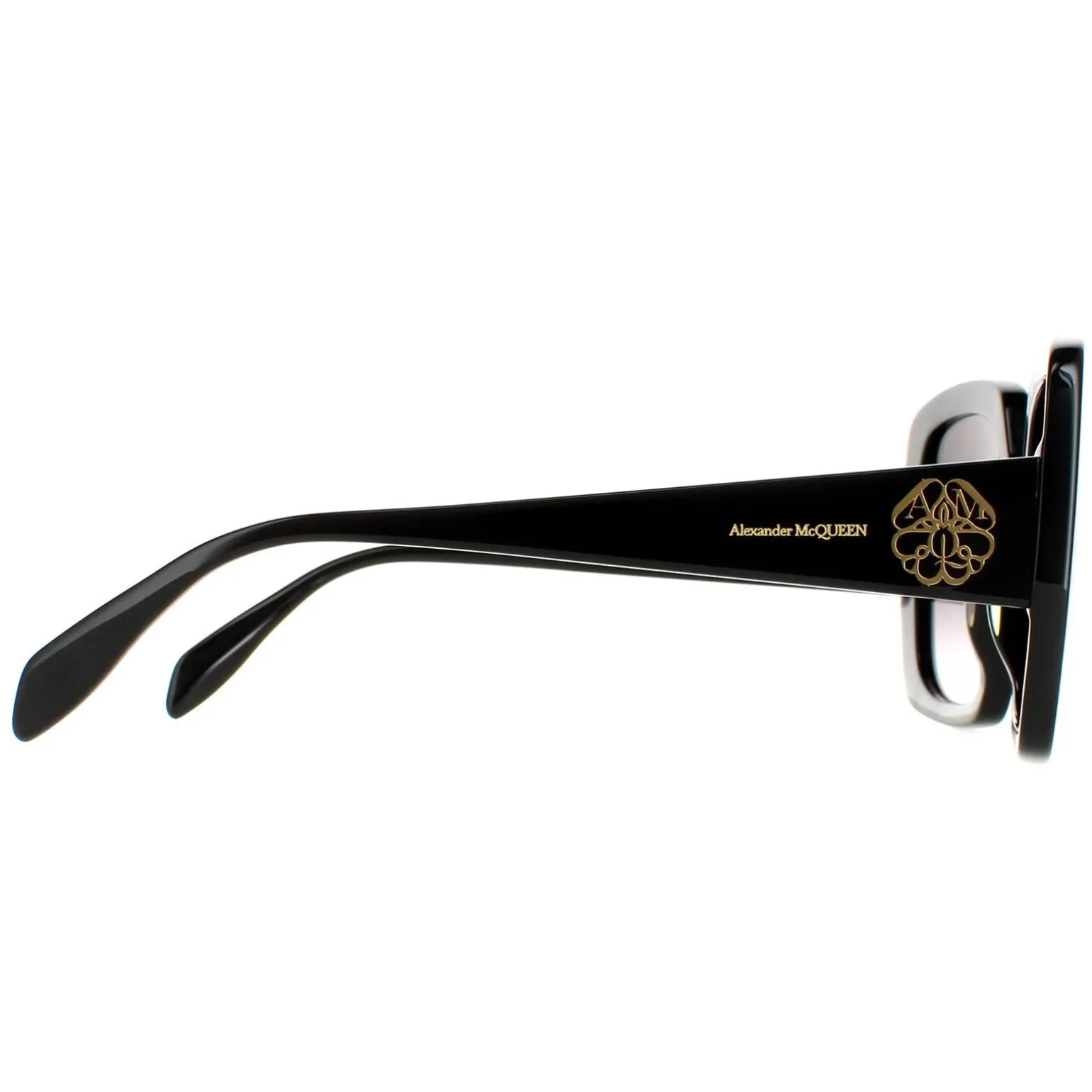 Alexander McQueen Sunglasses AM0378S 001 Black Grey Gradient