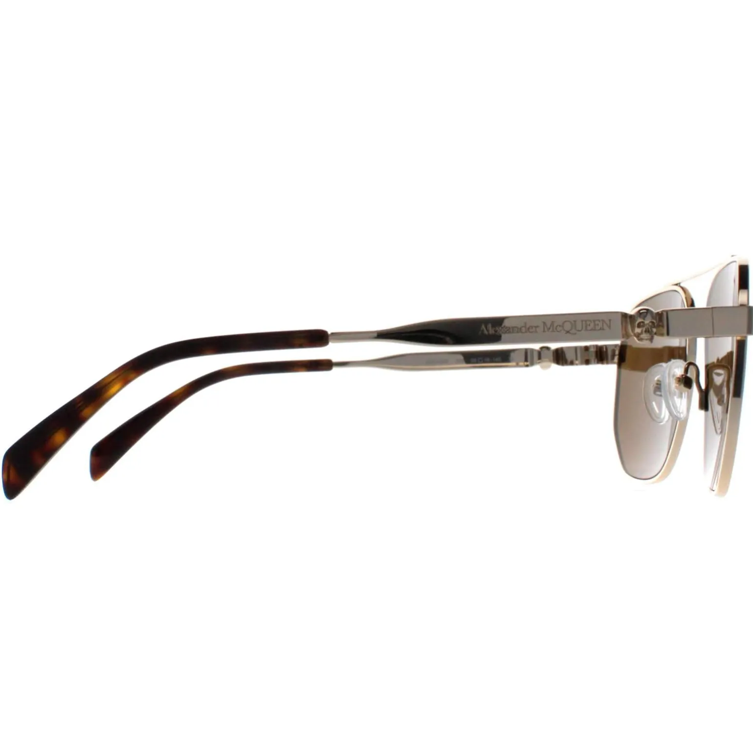 Alexander McQueen Sunglasses AM0458S 002 Gold Brown