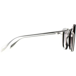 Alexander McQueen Sunglasses AM0375S 001 Black Silver Grey Gradient