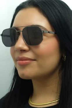 Alexander McQueen Sunglasses AM0458S 001 Ruthenium Grey