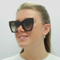 Alexander McQueen Sunglasses AM0375S 002 Brown Gold Brown Gradient