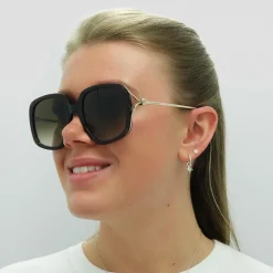 Alexander McQueen Sunglasses AM0374S 002 Brown Gold Brown Gradient