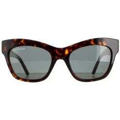 Balenciaga Sunglasses BB0132S 002 Dark Havana and Gold Green Grey