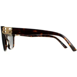 Balenciaga Sunglasses BB0132S 002 Dark Havana and Gold Green Grey