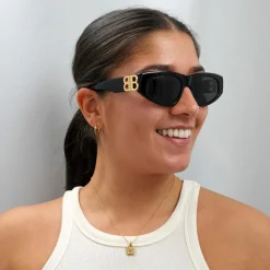 Balenciaga Sunglasses BB0095S 001 Black Grey