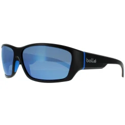 Bolle Sunglasses Ibex 12374 Matte Black and Blue Blue Mirror
