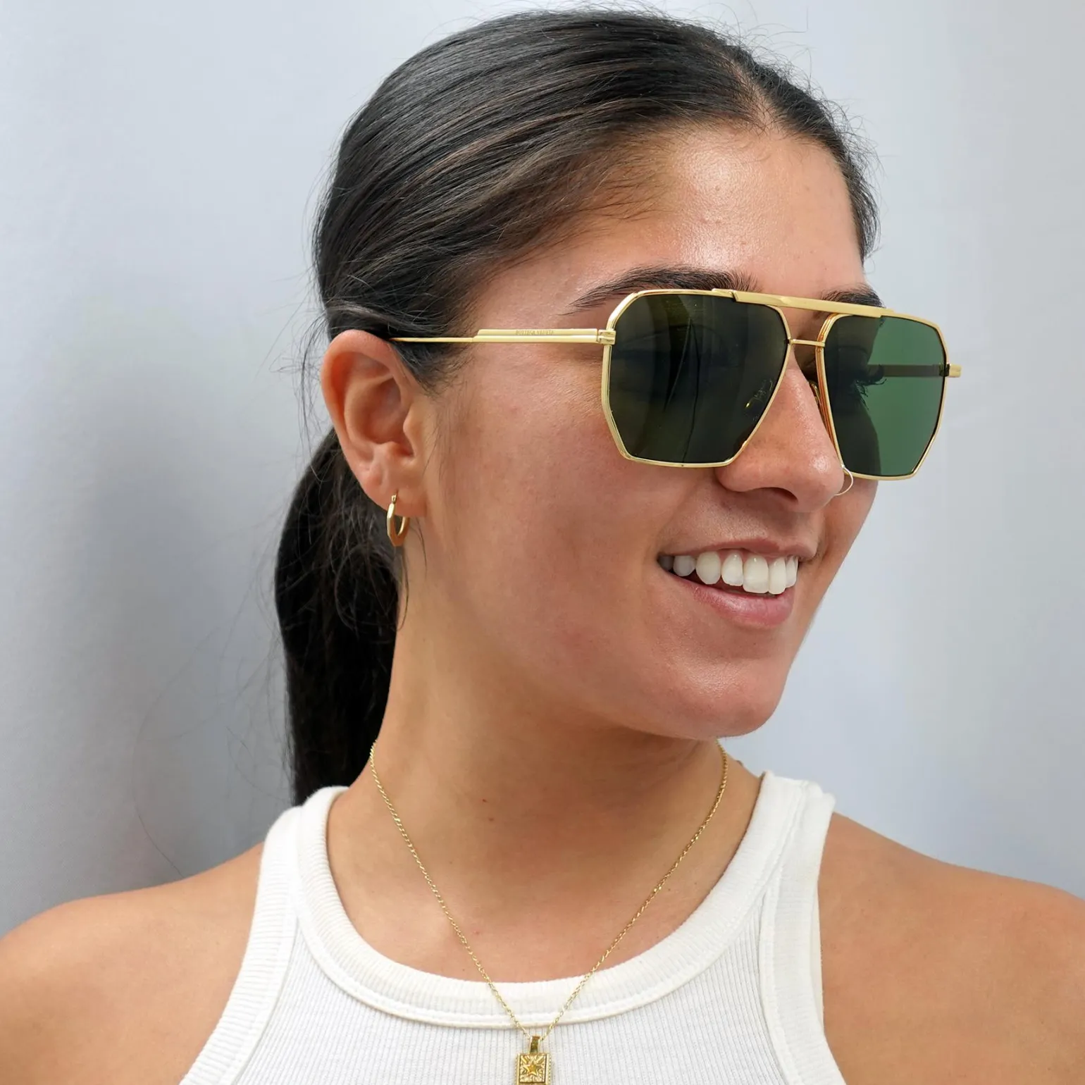 Bottega Veneta Sunglasses BV1012S 004 Gold Green