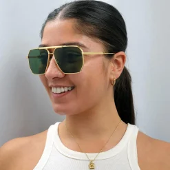 Bottega Veneta Sunglasses BV1012S 004 Gold Green