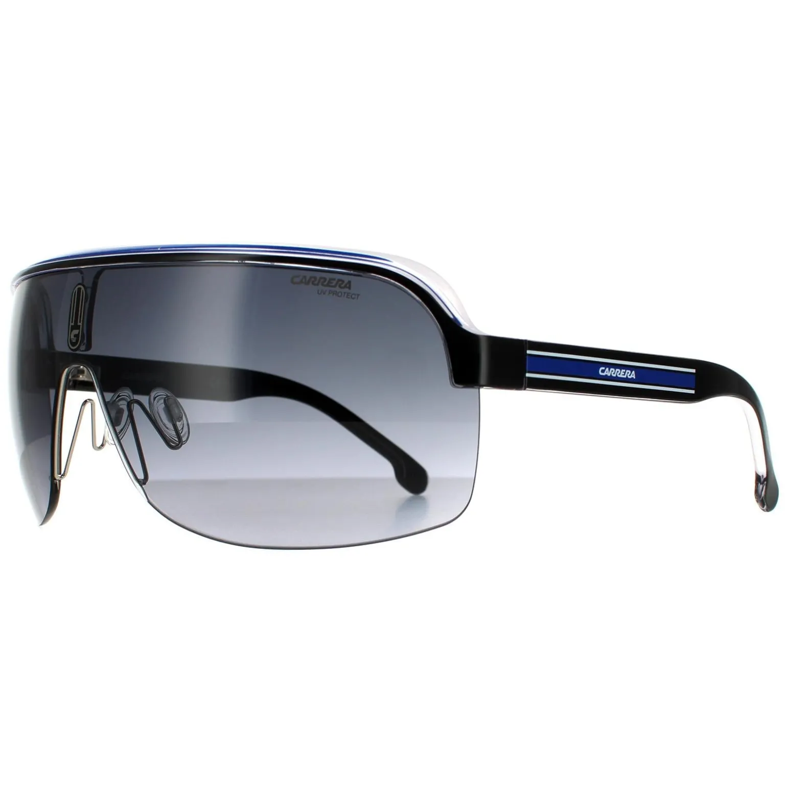 Carrera Sunglasses Topcar 1/N T5C 9O Black Crystal White Blue Dark Gre