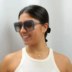Chloe Sunglasses CH0125S 002 Blue Crystal Brown Gradient