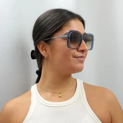 Chloe Sunglasses CH0125S 002 Blue Crystal Brown Gradient