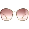 Chloe Sunglasses CH0015S 002 Dark Brown Gold Brown Gradient