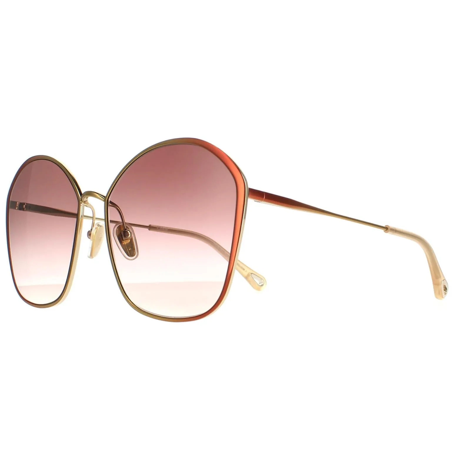 Chloe Sunglasses CH0015S 002 Dark Brown Gold Brown Gradient