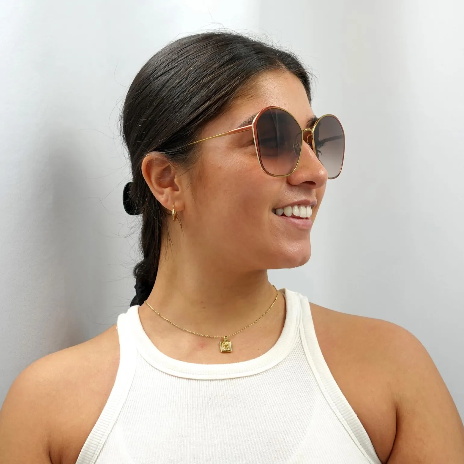 Chloe Sunglasses CH0015S 002 Dark Brown Gold Brown Gradient