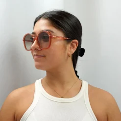 Chloe Sunglasses CH0003S 002 Dark Pink Brown Gradient