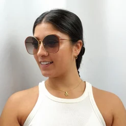 Chloe Sunglasses CH0015S 002 Dark Brown Gold Brown Gradient