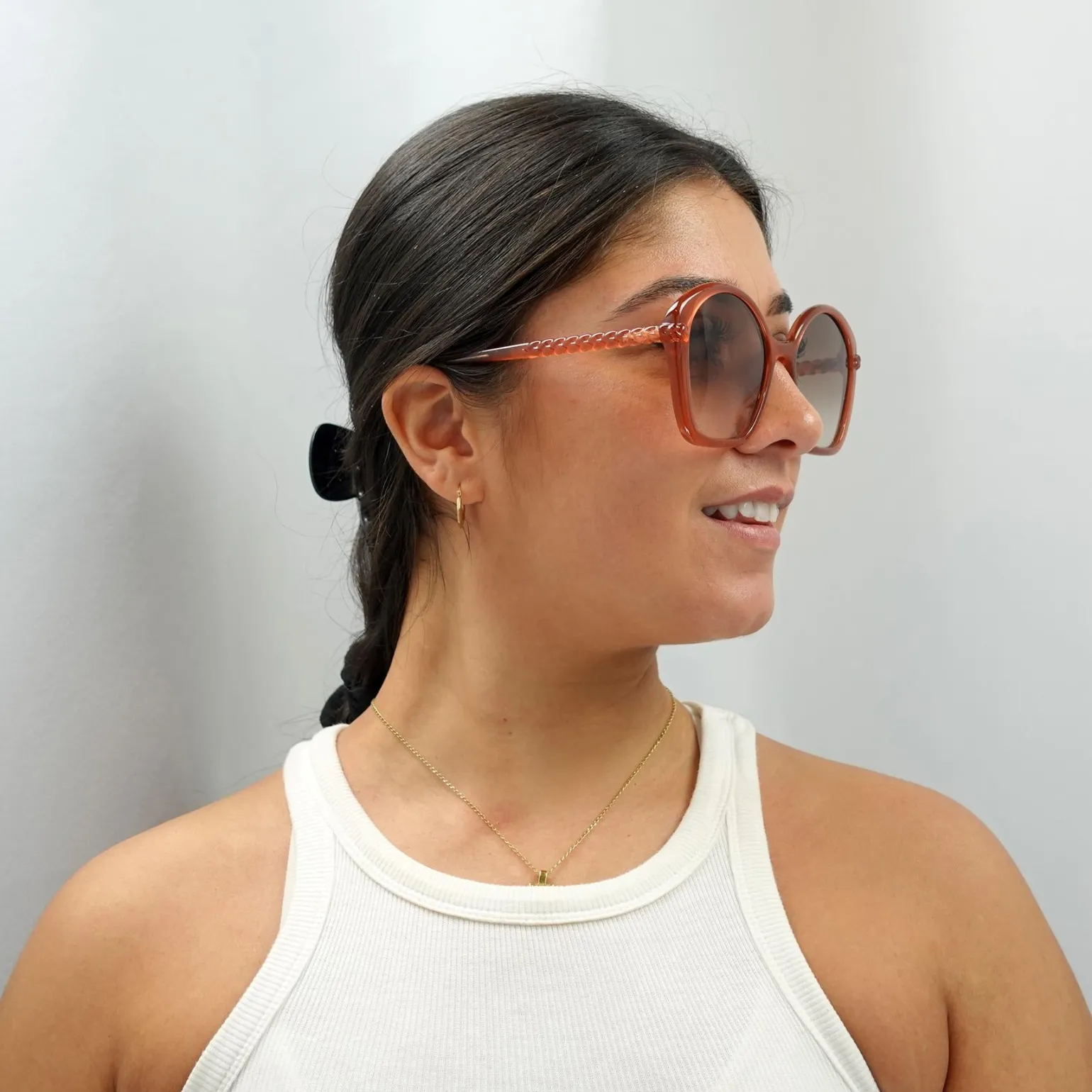 Chloe Sunglasses CH0003S 002 Dark Pink Brown Gradient