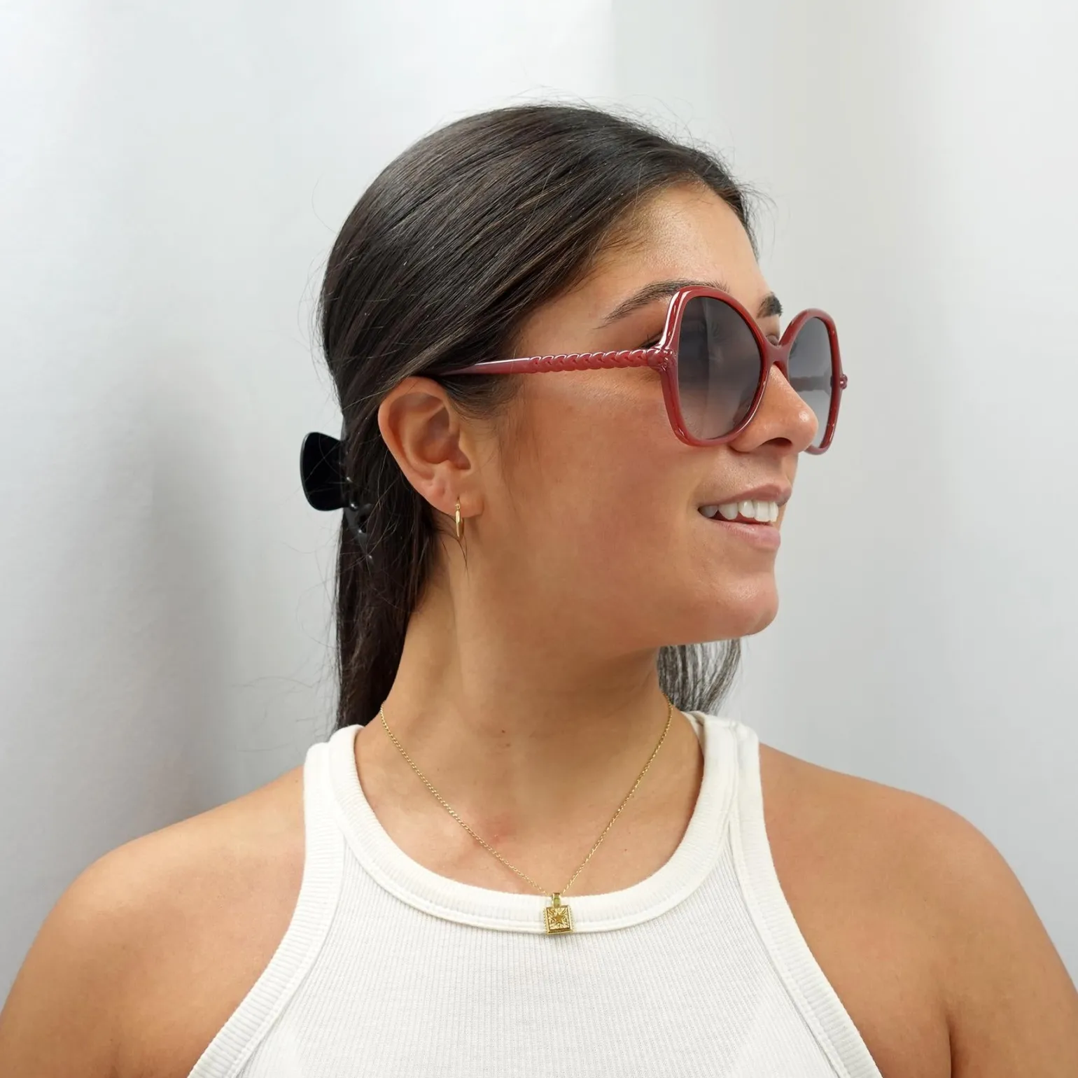 Chloe Sunglasses CH0001S 004 Dark Orange Grey Gradient