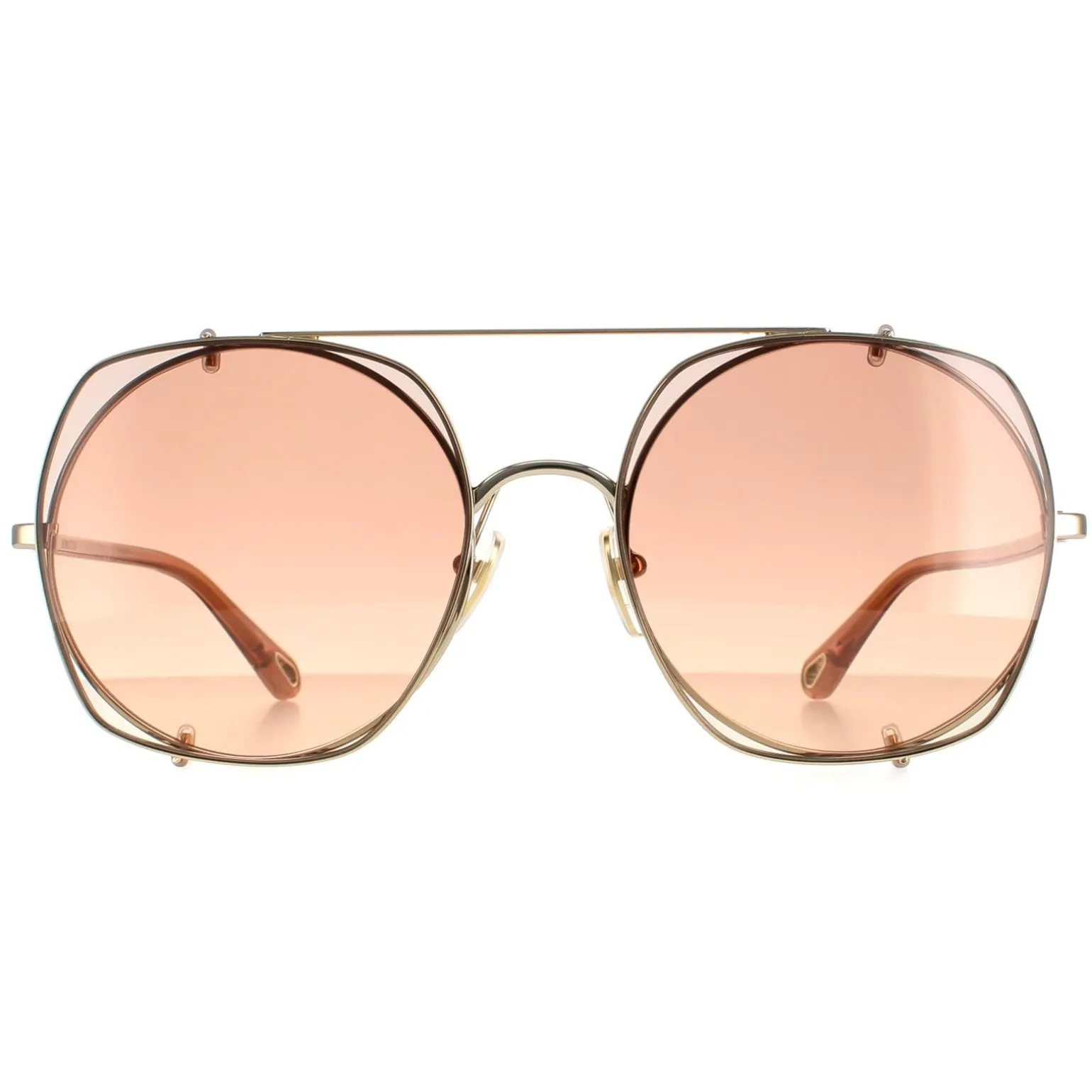 Chloe Sunglasses CH0042S 004 Gold Brown Gradient