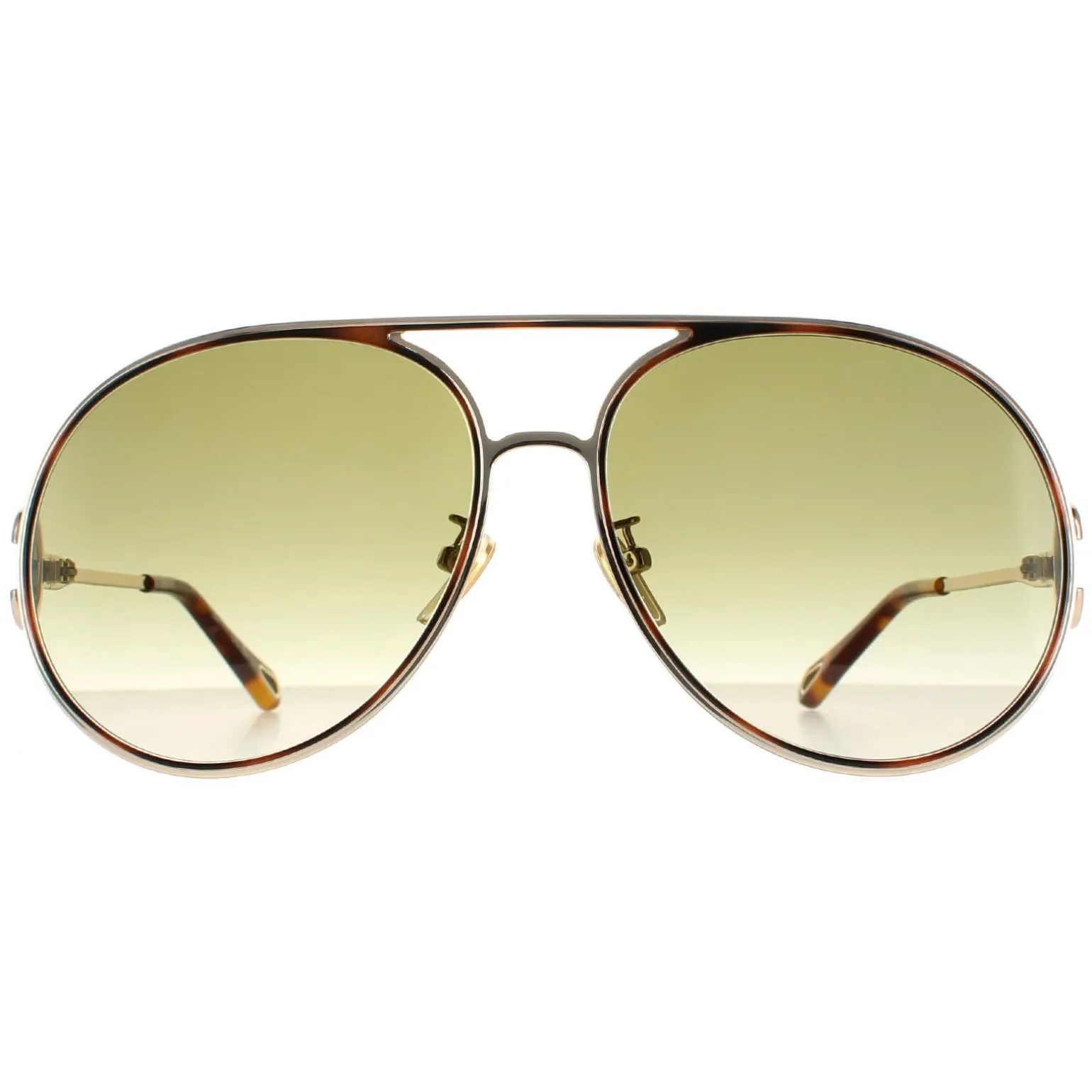 Chloe Sunglasses CH0145S 002 Gold Havana Green Gradient