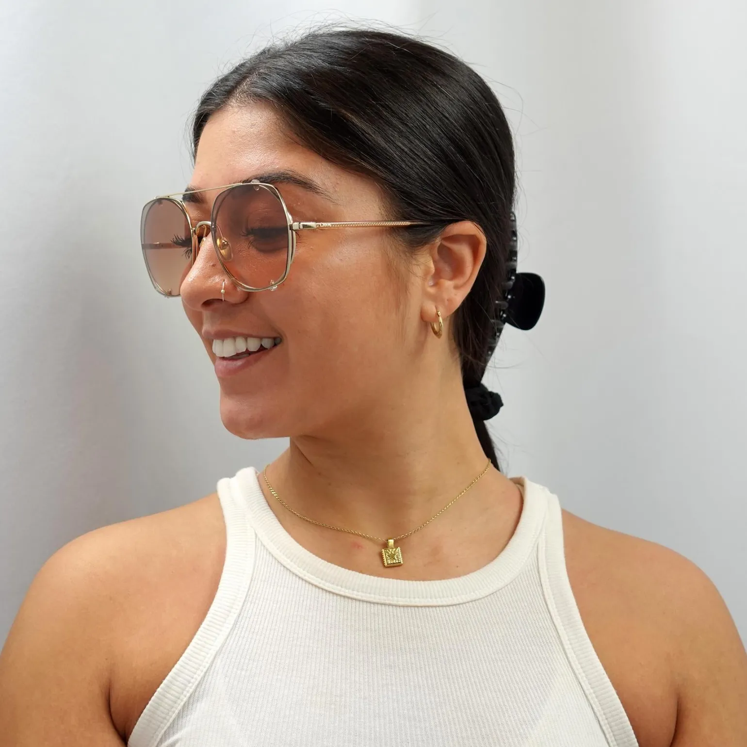 Chloe Sunglasses CH0042S 004 Gold Brown Gradient