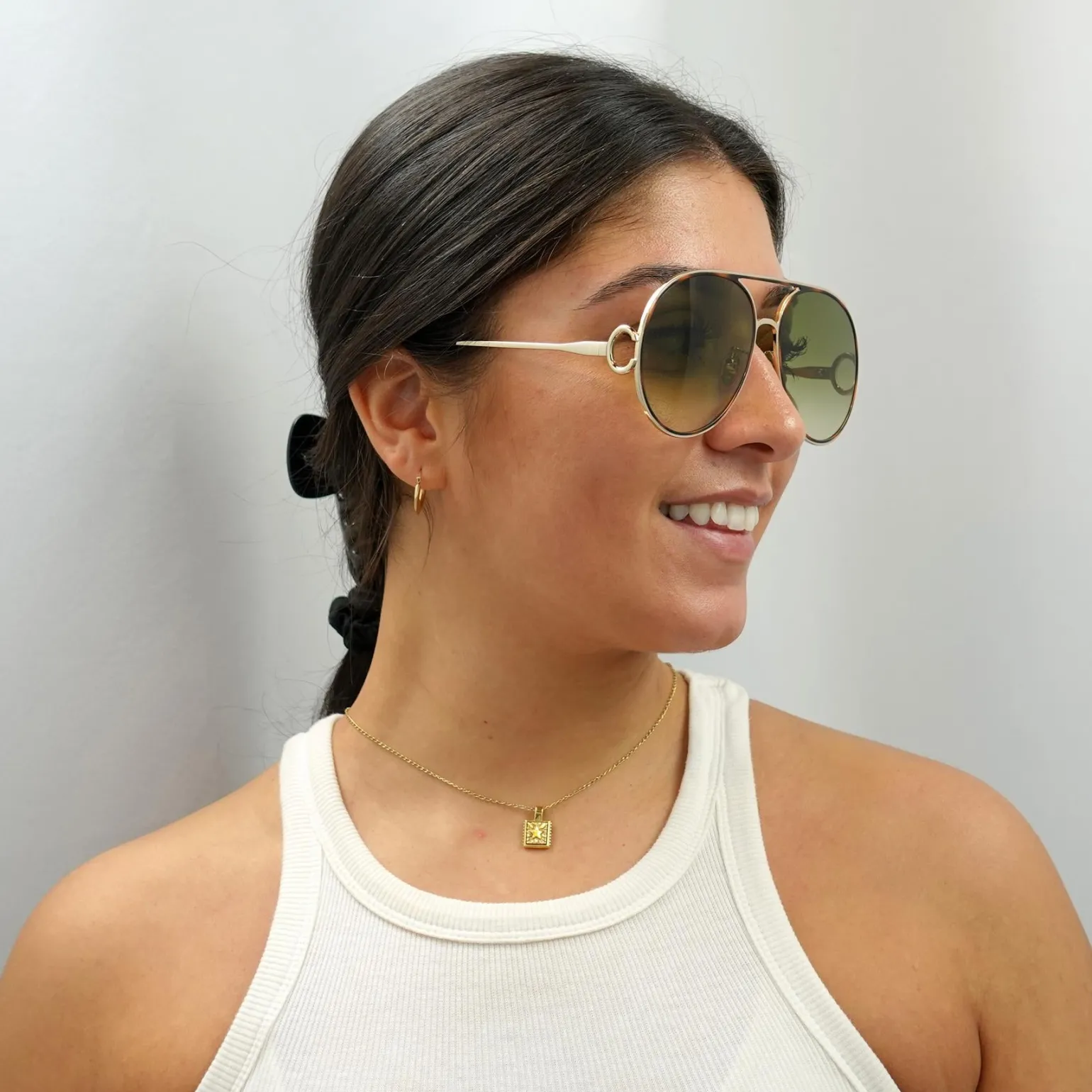 Chloe Sunglasses CH0145S 002 Gold Havana Green Gradient