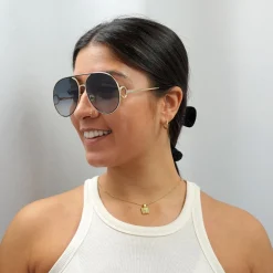 Chloe Sunglasses CH0145S 001 Gold Black Grey Gradient