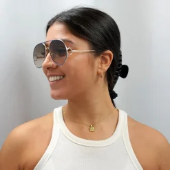 Chloe Sunglasses CH0145S 003 Gold Blue Brown Gradient