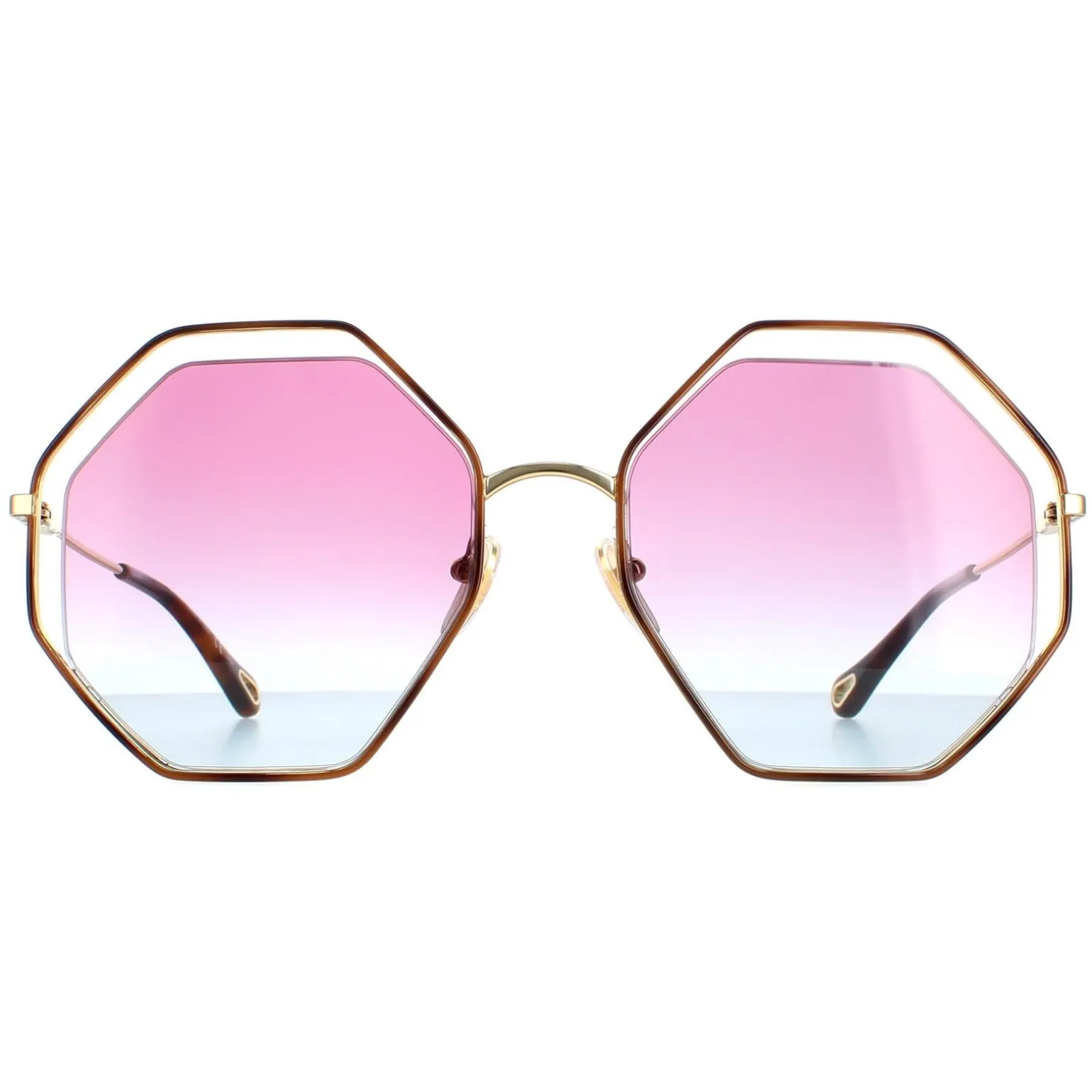 Chloe Sunglasses CH0046S 003 Havana Gold Violet Blue Gradient