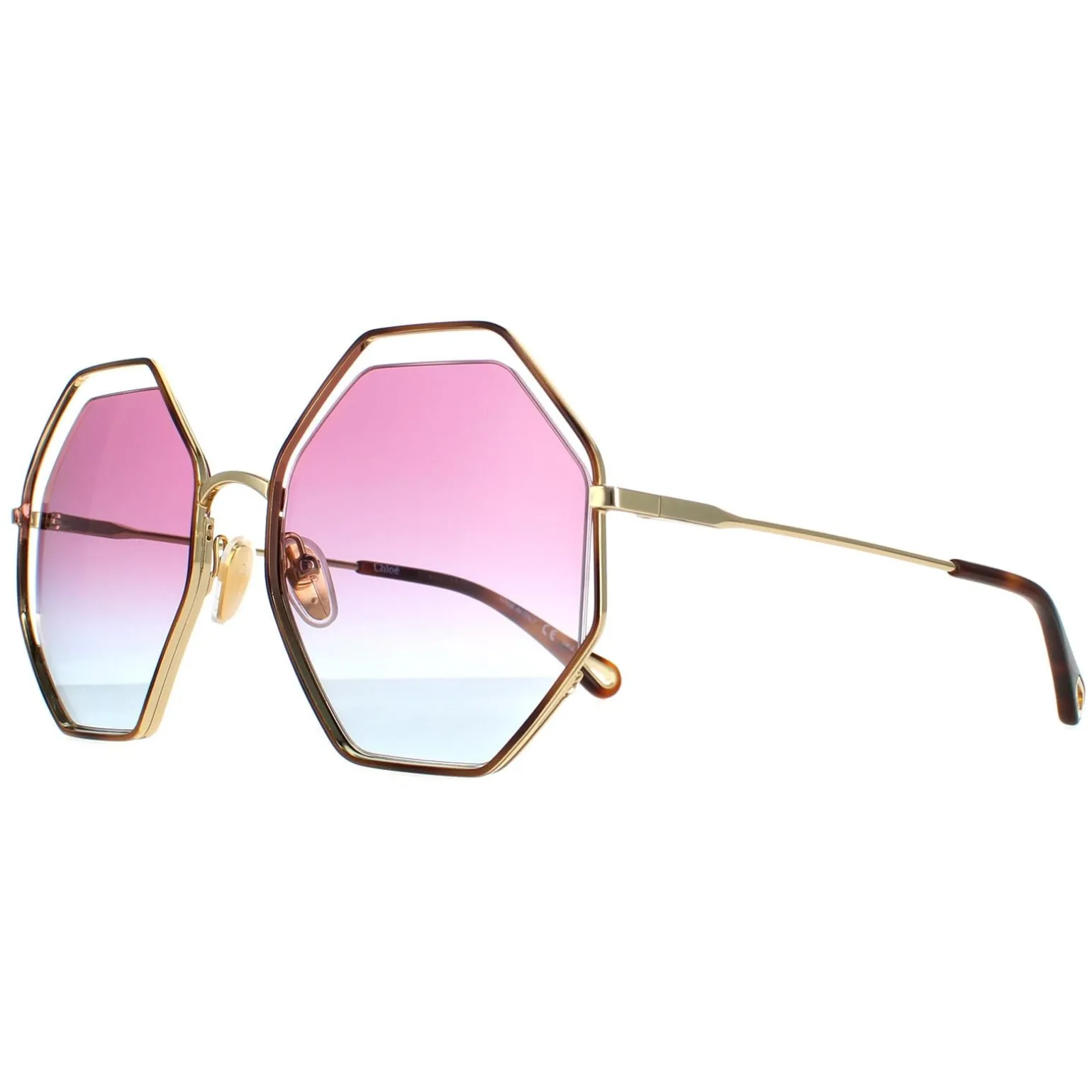 Chloe Sunglasses CH0046S 003 Havana Gold Violet Blue Gradient