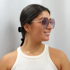 Chloe Sunglasses CH0046S 003 Havana Gold Violet Blue Gradient