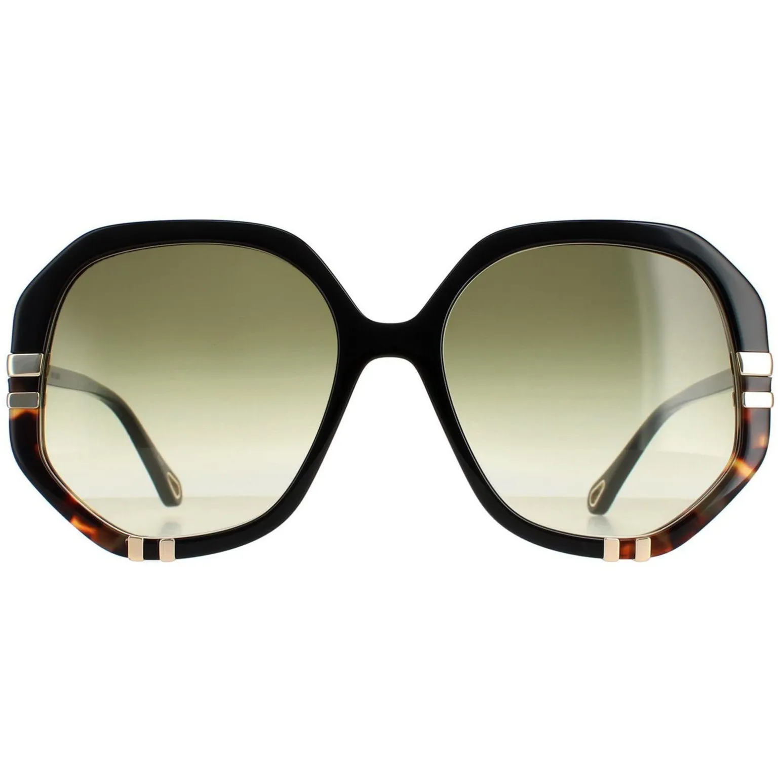 Chloe Sunglasses CH0105S 002 Shiny Black and Tortoise Green Gradient