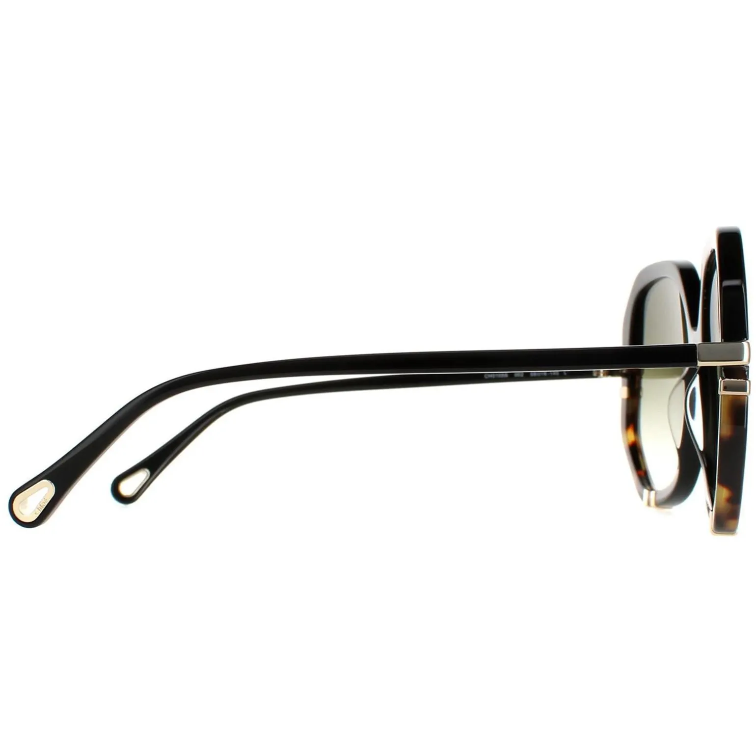 Chloe Sunglasses CH0105S 002 Shiny Black and Tortoise Green Gradient