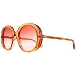 Chloe Sunglasses CH0007S 001 Transparent Dark Orange Orange Gradient