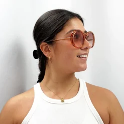 Chloe Sunglasses CH0007S 001 Transparent Dark Orange Orange Gradient