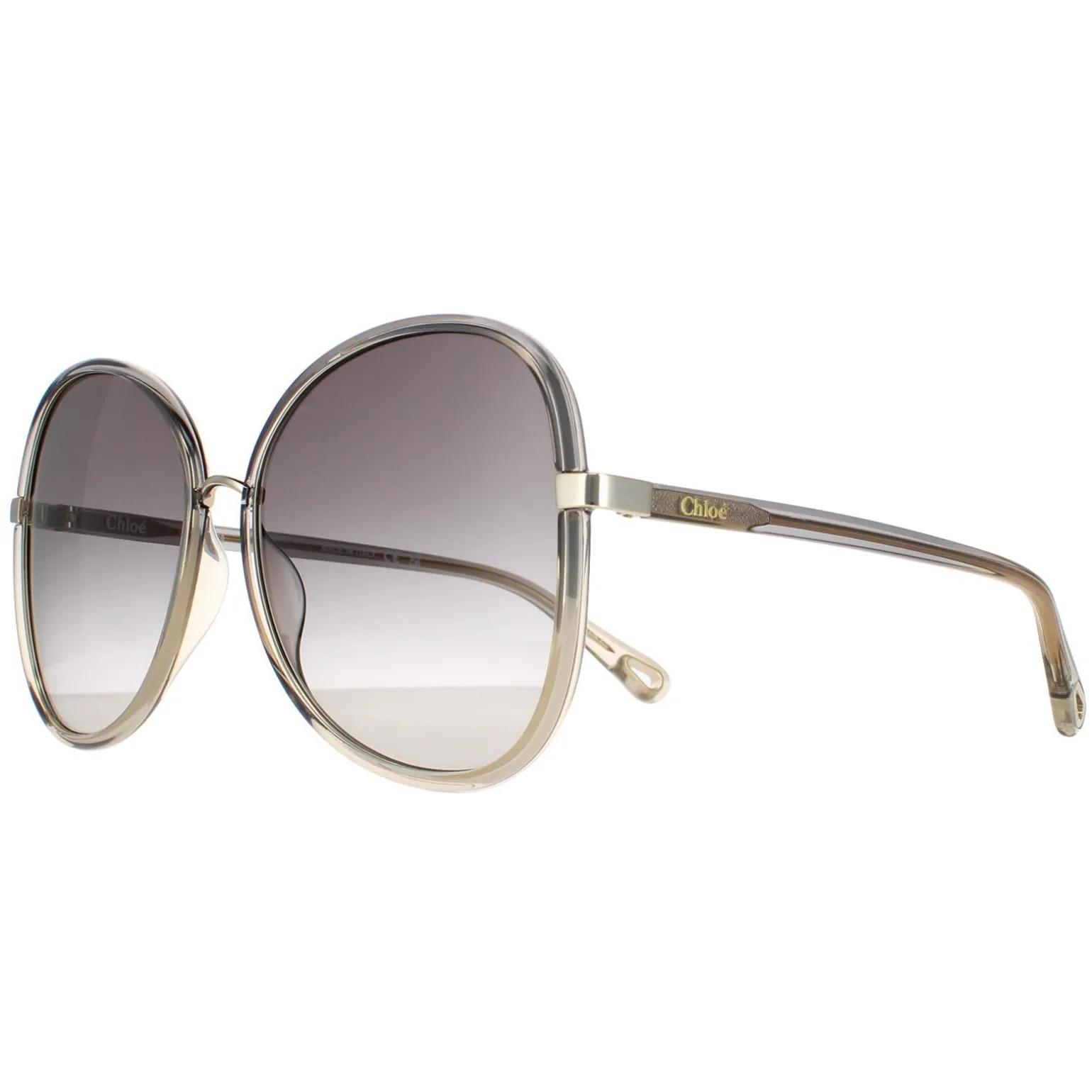 Chloe Sunglasses CH0030S Franky 001 Grey to Brown Crystal Fade and Gol