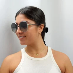 Chloe Sunglasses CH0030S Franky 001 Grey to Brown Crystal Fade and Gol